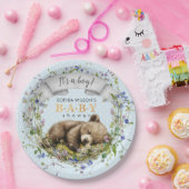 Woodland Baby Bear Baby Shower Paper Plate Pappteller (Party)