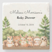 Woodland Baby Boy Dusche Steinuntersetzer (Vorderseite)