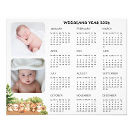 Woodland Baby Boy Foto Calendar Poster