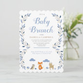 Woodland Baby Brunch Einladung (Stehend Vorderseite)
