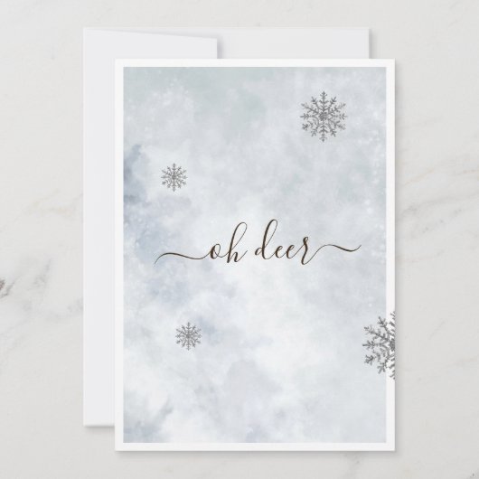 Woodland Baby Deer Animal Baby Dusche Einladung (Rückseite)