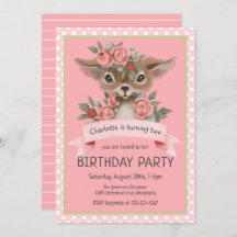 Woodland Baby Deer Pink Girl's Birthday Party