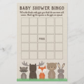 Woodland Baby Dusche Bingo Spielkarten Flyer (Vorne)