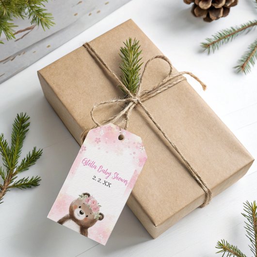 Woodland Baby Dusche Blumengeschenk Tag Geschenkanhänger