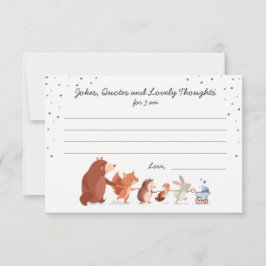 Woodland Baby Dusche Boy Blue Diapers Spielkarte Hinweiskarte