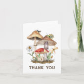 Woodland Baby Dusche Danke Karte | Pilze & (Vorderseite)