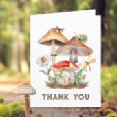 Woodland Baby Dusche Danke Karte | Pilze &