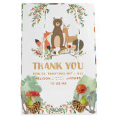 Woodland Baby Dusche Danke Mittlere Geschenktüte (Rückseite)
