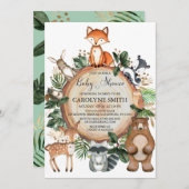 Woodland Baby Dusche Einladung (Vorne/Hinten)