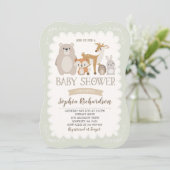 Woodland Baby Dusche Einladung Whimsical Dusche (Stehend Vorderseite)