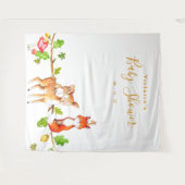 Woodland Baby Dusche Foto Stand Hintergrund Wandteppich (Vorderseite (Horizontal))