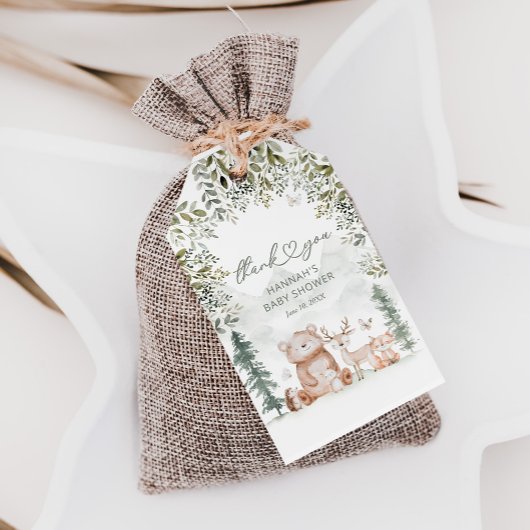 Woodland Baby Dusche Gefallen Geschenkanhänger