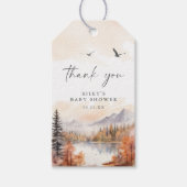 Woodland Baby Dusche Gefallen Tag Danke Rustic Geschenkanhänger (Vorderseite)