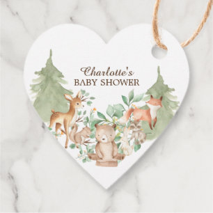 Woodland Baby Dusche Gefallen Tag Geschenkanhänger