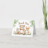 Woodland Baby Dusche geklappt Danke Karte (Vorderseite)
