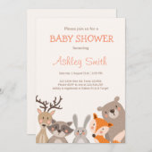 Woodland Baby Dusche laden Tiere Wald ein Einladung (Vorne/Hinten)