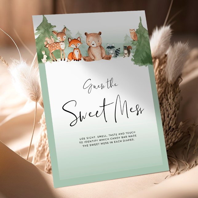 Woodland Baby Dusche Mini-Zeichen schätzen das Sch (Von Creator hochgeladen)