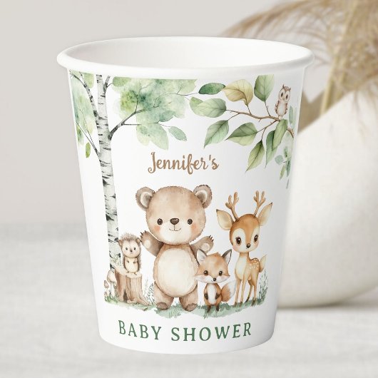 Woodland Baby Dusche Niedliche Waldtiere Pappbecher