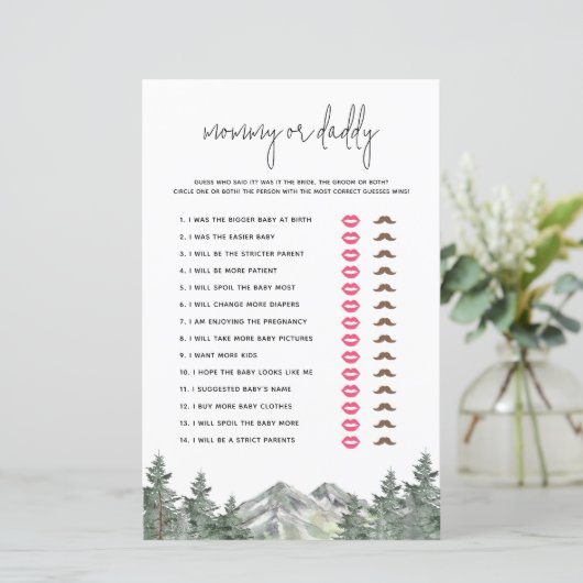 Woodland Baby Dusche Ratgeber, der sagte, es Spiel (Stehend Vorderseite)