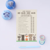 Woodland Baby Dusche sagte er sagte, sie sagte Spi Flyer (Einzeln)