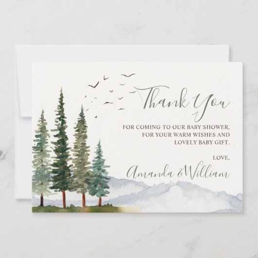 Woodland Baby Dusche Vielen Dank Dankeskarte (Vorderseite)