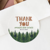 Woodland Baby Dusche Vielen Dank Runder Aufkleber