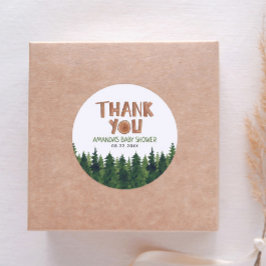 Woodland Baby Dusche Vielen Dank Runder Aufkleber