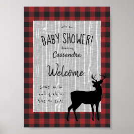 Woodland Baby Dusche Willkommenspender Poster
