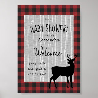 Woodland Baby Dusche Willkommenspender Poster