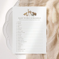 Woodland Baby Dusche Word Scramble