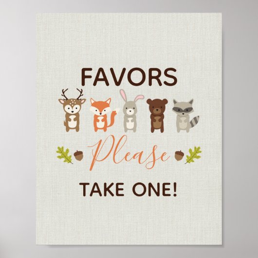 Woodland Baby Duschfavoriten Bitte ein Zeichen neh Poster (Vorne)