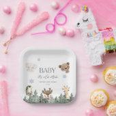 Woodland Baby Es ist kalte Außendusche Pappteller (Party)