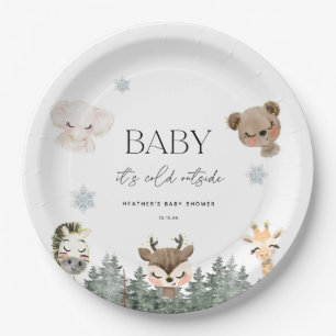 Woodland Baby Es ist kalte Außendusche Pappteller