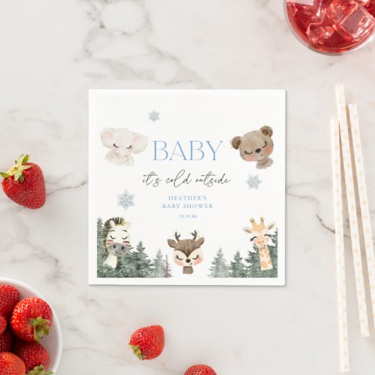 Woodland Baby Es ist kalte Outside Boy Baby Dusche Serviette (Beispiel)