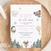 Woodland Baby Es ist kalte Outside Girl Baby Dusch Einladung