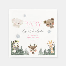Woodland Baby Es ist kalte Outside Girl Baby Dusch Serviette