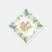 Woodland Baby Fawn Little Deer Baby Shower Napkins Serviette (Ecke)