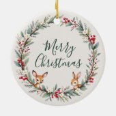 Woodland Baby First Christmas Personalisiert Keramik Ornament (Hinten)