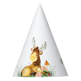 Woodland Baby Fox Green Party Hat Partyhütchen