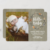Woodland Baby | Geburtsankündigung (Vorne/Hinten)