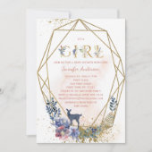 Woodland Baby Girl Dusche Einladung (Vorderseite)