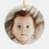 Woodland Baby Girl First Christmas Foto Ornament (Hinten)