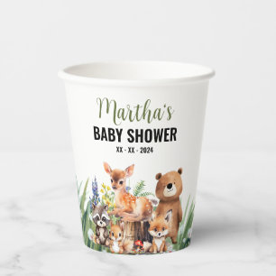 Woodland-Baby-Party   Waldtiere Pappbecher