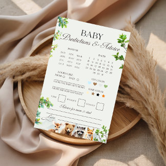 Woodland Baby Predictions & Advice Shower Game
