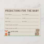 Woodland Baby Predictions Cards für Babydusche Einladungspostkarte (Vorderseite)