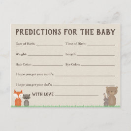 Woodland Baby Predictions Cards für Babydusche Einladungspostkarte