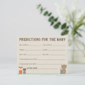 Woodland Baby Predictions Cards für Babydusche Einladungspostkarte (Stehend Vorderseite)