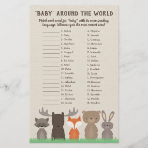 Woodland Baby Rund um das World Translation Game Flyer