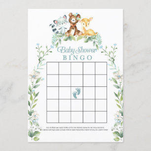 Woodland Baby Shooter Bingo Game Einladung