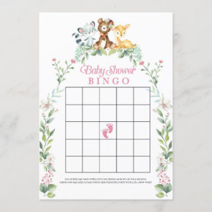 Woodland Baby Shooter Bingo Game Einladung